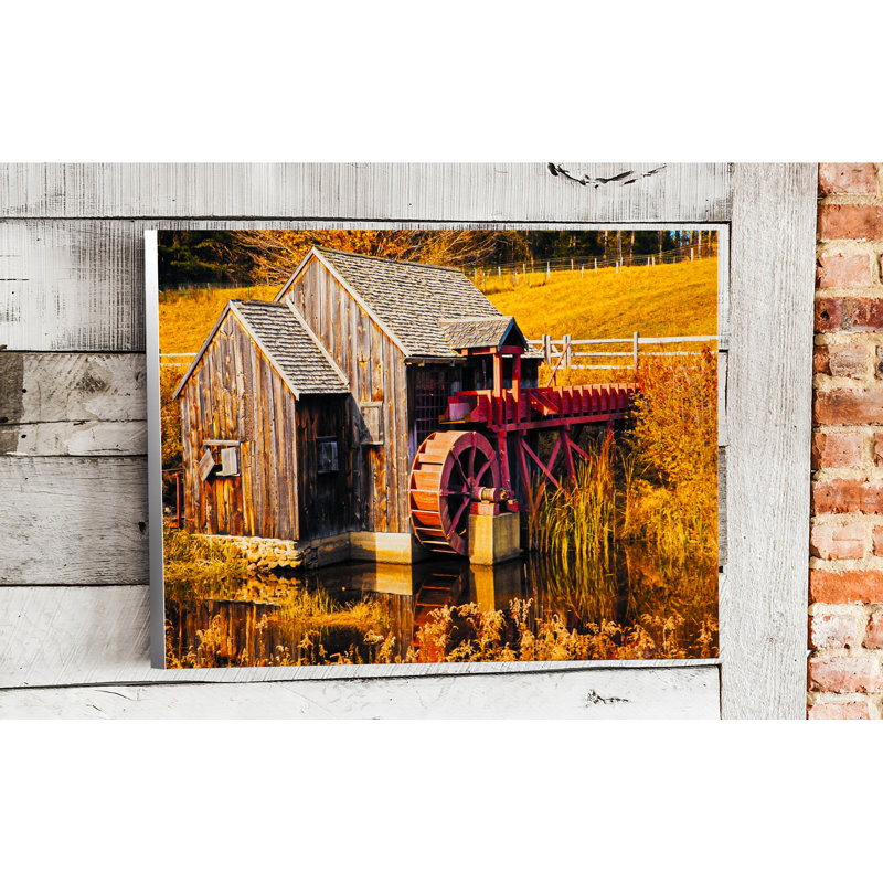 Photographie de vieux chalet Arlin sur métal