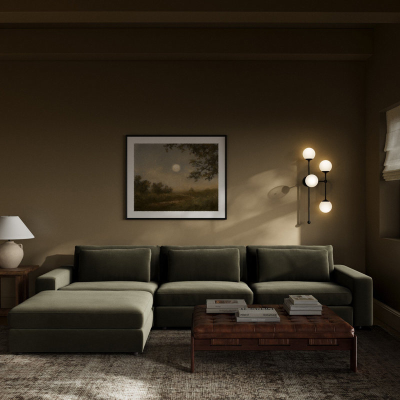 Bloor Modular Sectional, Surrey Olive Cotton Blend