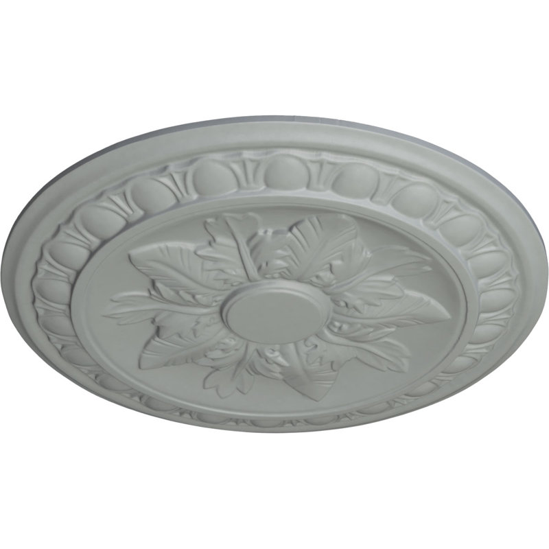 Médaillon de plafond Endurathane Wigan, DE 16 po x P 2 1/4 po, fini or éclair peint à la main, Avec un couche d'aprêt