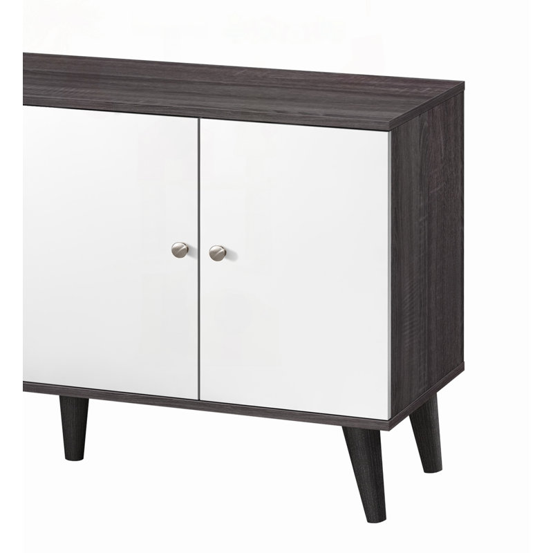 Meuble télé Mid-Century moderne avec rangement et tablette ouverte - convient aux téléviseurs de 63 pouces