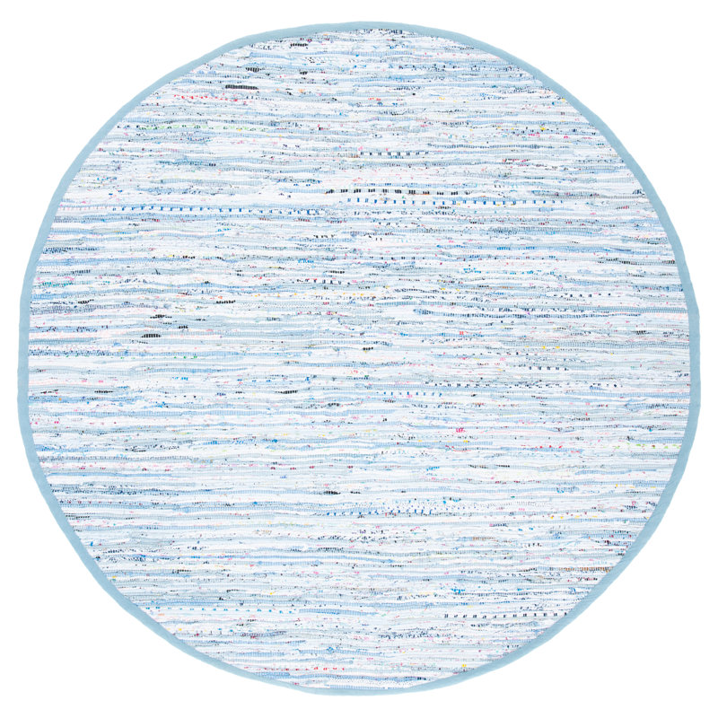 Fales Rug Hand Woven Cotton Striped Rug, Round 6'