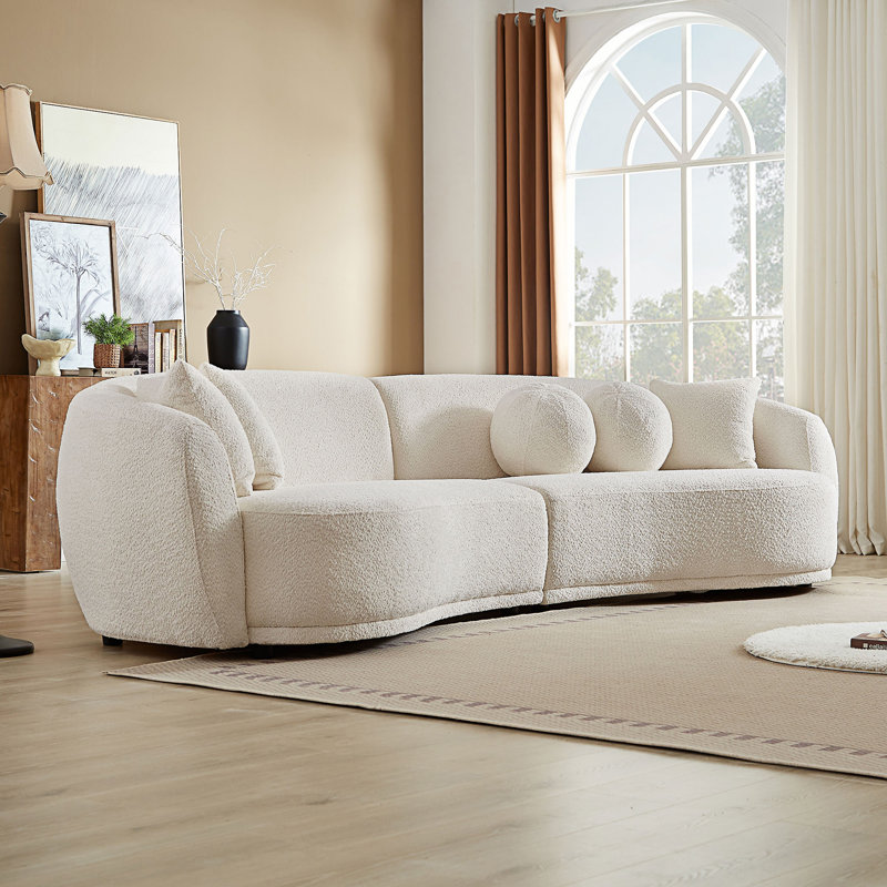 Canapé modulaire 2 pièces Rousey, Bouclé