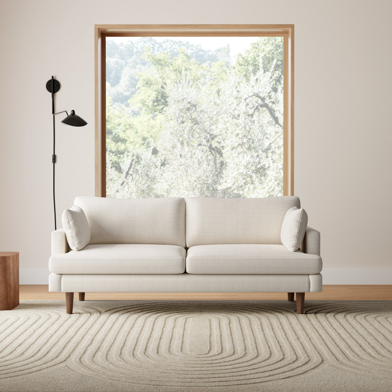 Laguna 83'' Upholstered Sofa, Cream Performance Basketweave