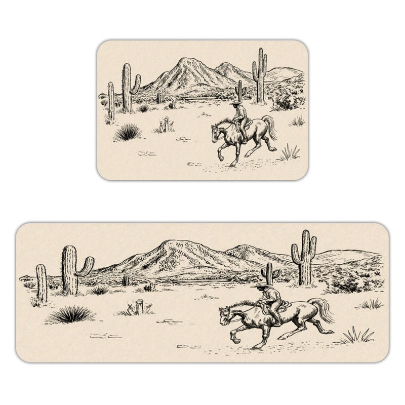 Tapis de cuisine 2 pièces Western Cowboy