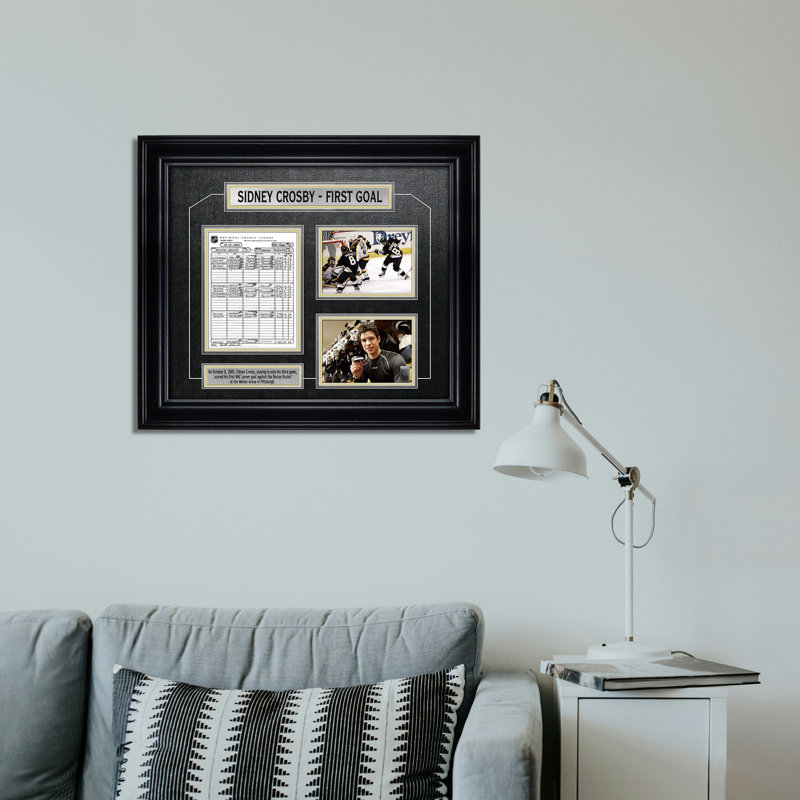 «Sidney Crosby Pittsburgh Penguins», premier collage encadré avec feuille de pointage