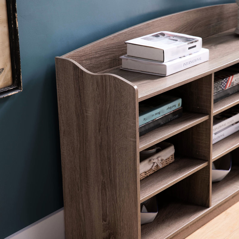 Dark Taupe Wooden Shoe Box, Suiting Entryway Space Requirements Storage With Nine Shelf Areas For