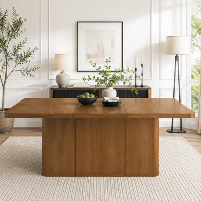 Traditional Rectangular Dining Table with Framed Wood Top and Turned Legs