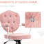 Fauteuil de coiffeuse rose avec matériau moelleux et molleton d'ours, hauteur de bureau réglable