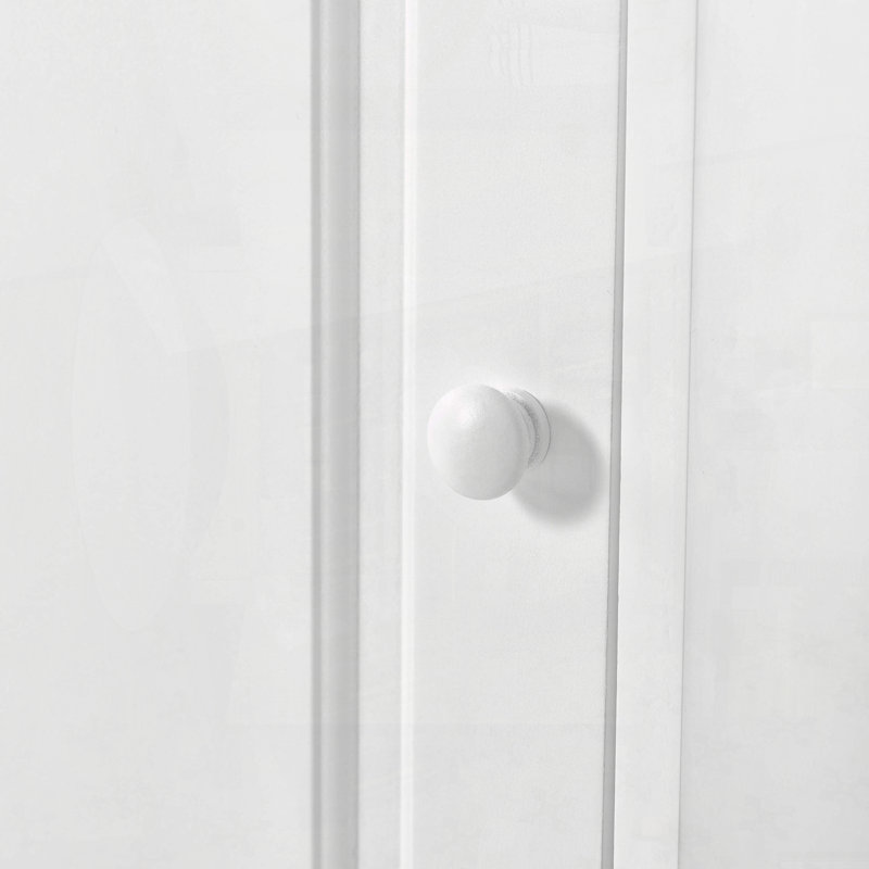 Armoire de rangement multi-fonctionnelle avec deux portes et tablettes réglables, tablette ouverte, White