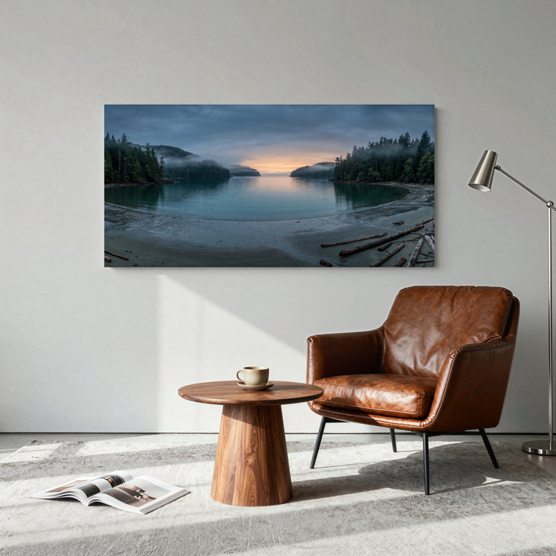 Ensemble de 1 tableau sur toile « Lake Dawn », L 48 po x H 24 po, Toile tendue