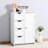 White Bathroom Storage Cabinet With Adjustable Shelf - Drawers For Organizing, Construction Modern In And Drawers, Solid Material Long-Term Use