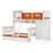 Twin Over Full Wooden Bunk Bed With Built-In Wardrobe, LED Shelves Guardrail And Large Storage