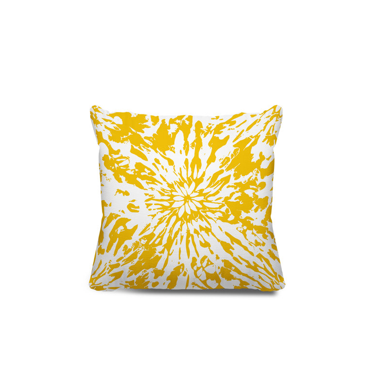 Coussin Percil, Jaune/blanc, H 17 po x l 17 po