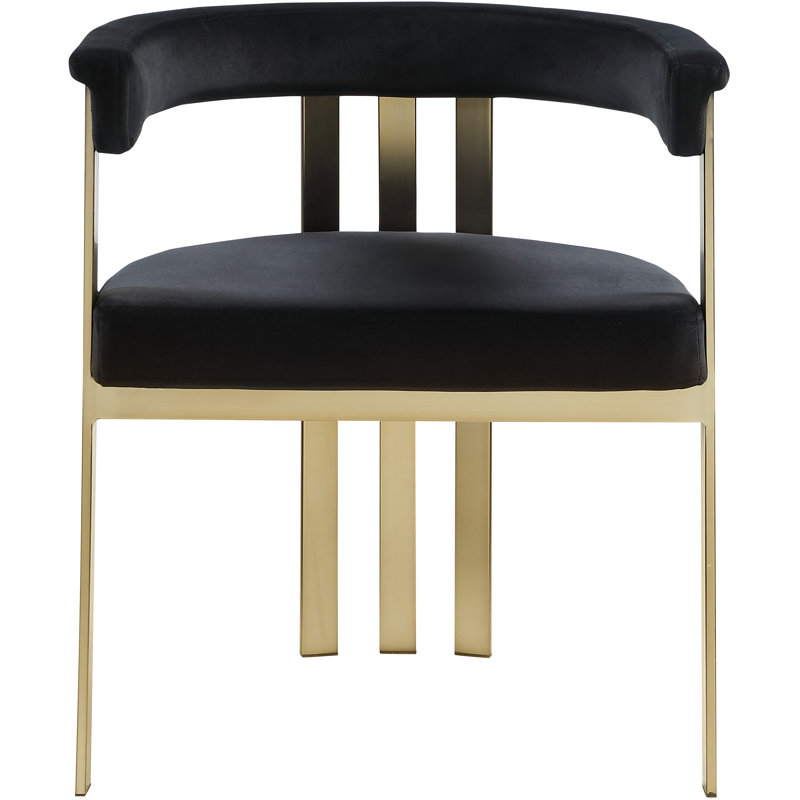 Marcello Velvet Ladder Back Arm Chair, Black Velvet