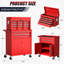 Ensemble de 10 tiroirs en acier de 24,2 po de largeur avec roulettes (rouge)-134002874