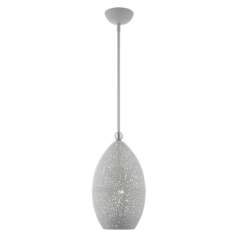 Luminaire suspendu en forme de dôme à 1 lumière Bion, Gris nordique