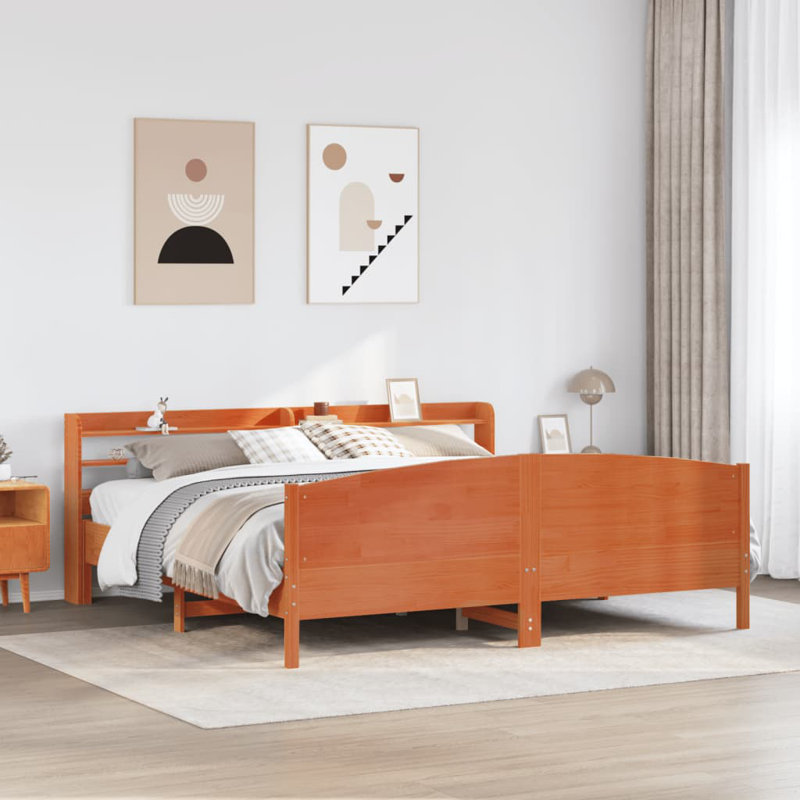 Storage Bed, 200 x 200cm, Wax Brown