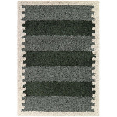 Caproni Grey Transitional Striped Area Rug