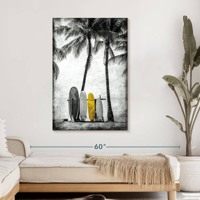 Planche de surf pop sur toile, H 45 po x l 30 po x P 1,25 po