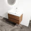 Meuble-lavabo de salle de bain de 30 po avec lavabo en résine et 2 tiroirs à fermeture en douceur. Fixation murale, moderne. Fabrication en contreplaqué pour la durabilité, base contemporaine. Base-1160996037-1160996036