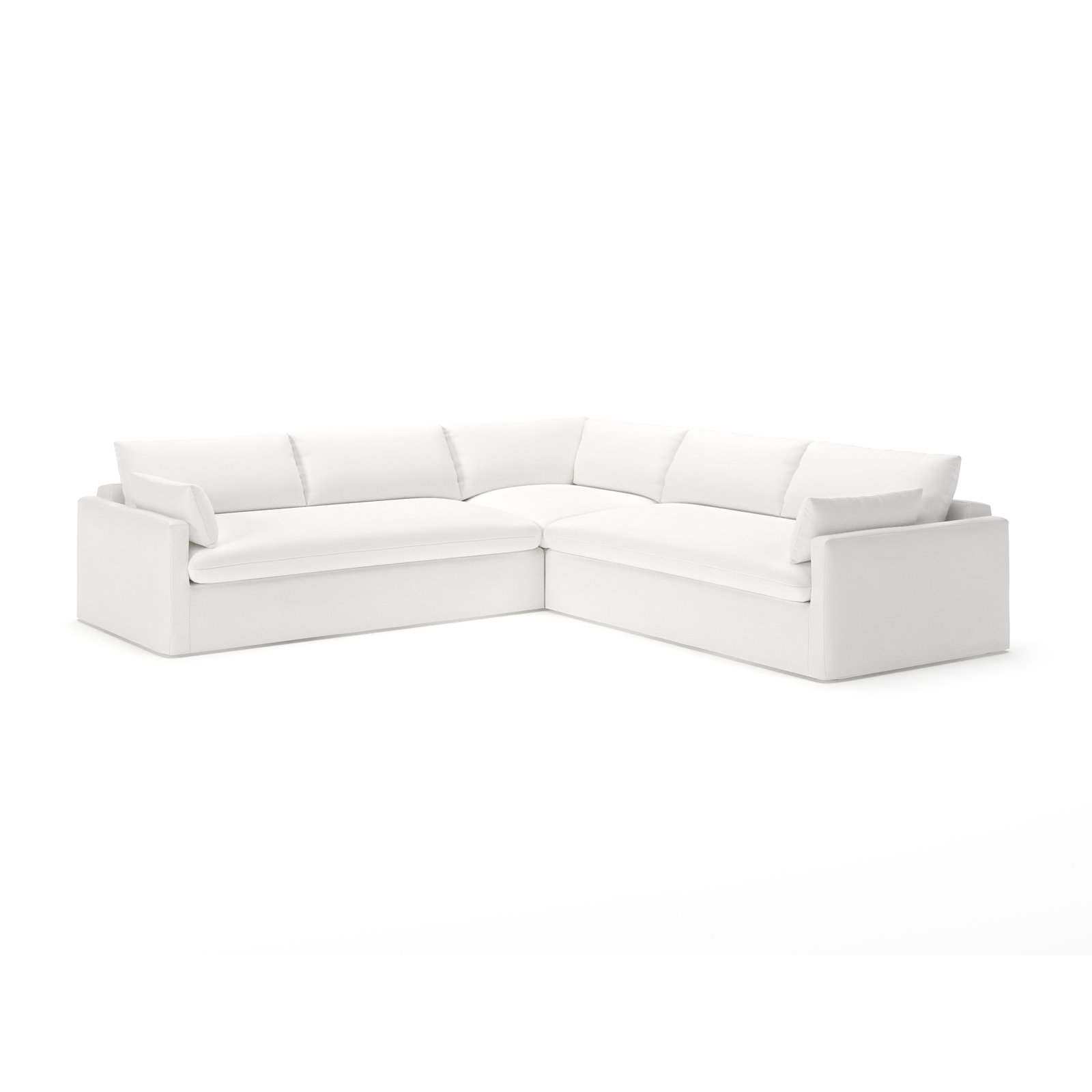 Luna L-Sectional, Bayou Off White Canvas