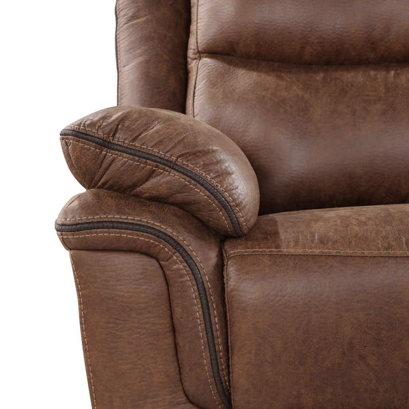 Sadarius Polyester Fabric Upholstered Glider Recliner, Manual - Push Button
