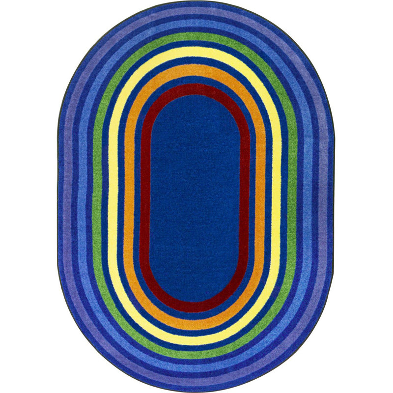 Tapis Kid Essentials Rainbow Rings, Ovale 7 pi 8 po x 10 pi 9 po