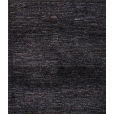 Hand-Knotted High-Quality Navy and Brown Area Rug