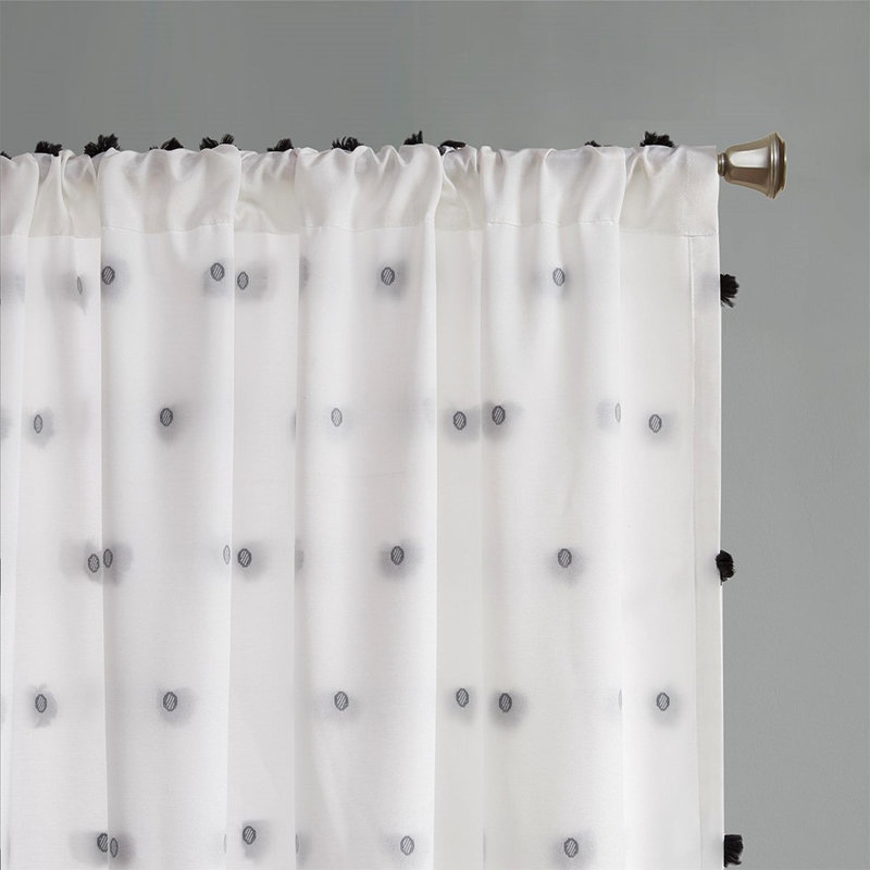 Panneau de rideau à pompons 50 po x 84 po, L 50 po x L 84 po