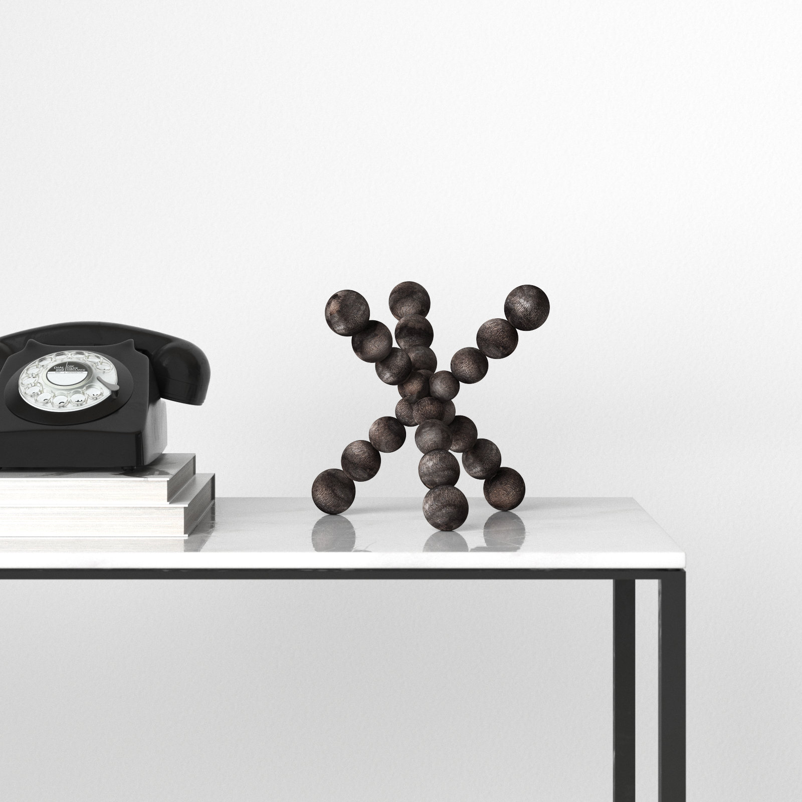 Page Abstract Figurines & Sculptures, 9" H x 9" W x 9" D, Black