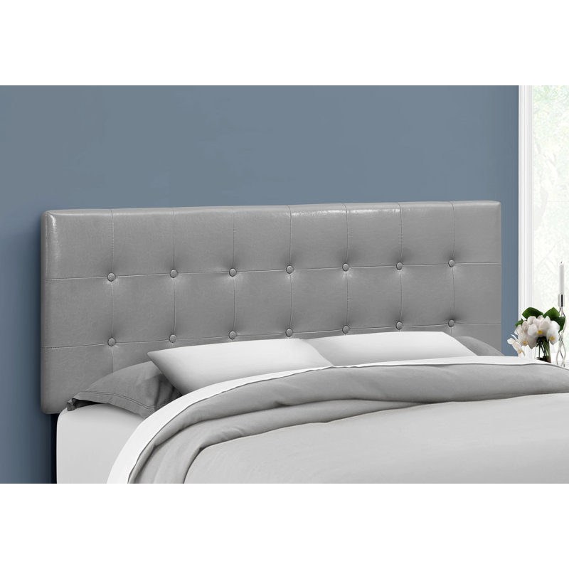 Bed, Headboard Only, Bedroom, Upholstered, Gray, Queen