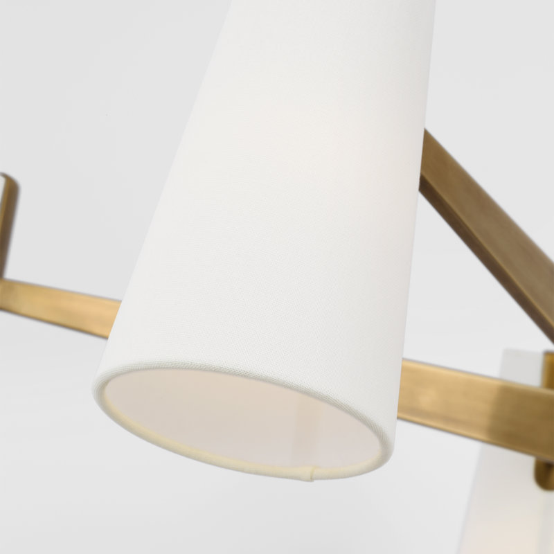 Olina 5 - Light Chandelier, Hand Rubbed Antique Brass/Mahogany