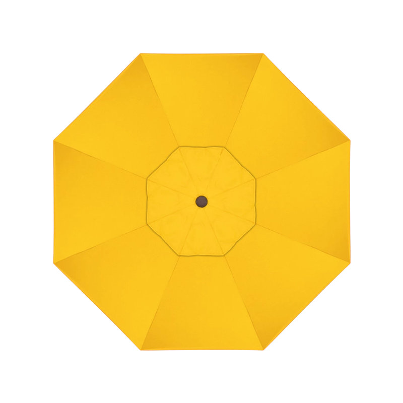 Parasol de marché Sunbrella® 9 pi Roverta, Toile Sunbrella® jaune tournesol, Brun