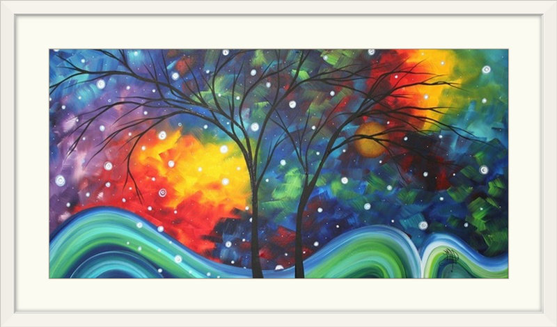 « joy » par megan duncanson, reproduction d’art, H 23 po x l 38 po x P 1 po, Cadre blanc
