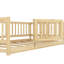 Lit simple pour lit de style avec 7 lattes en contreplaqué, clôture et porte, bois de pin, facile à assembler, capacité de 250 lb, pin amovible de haute qualité en chêne naturel, clôture de 21,5 po, poids-559866373-559866368