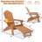 Folding Tale Chair With & Cup Holder, , Weather , Brown Patio Lawn Garden Backyard Extendable And Strong, Easy Assembly, Deck-47997825