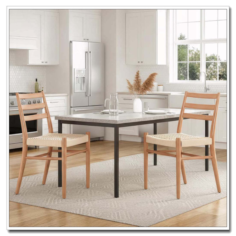 Ensemble de chaises de salle à manger, Beige, naturel