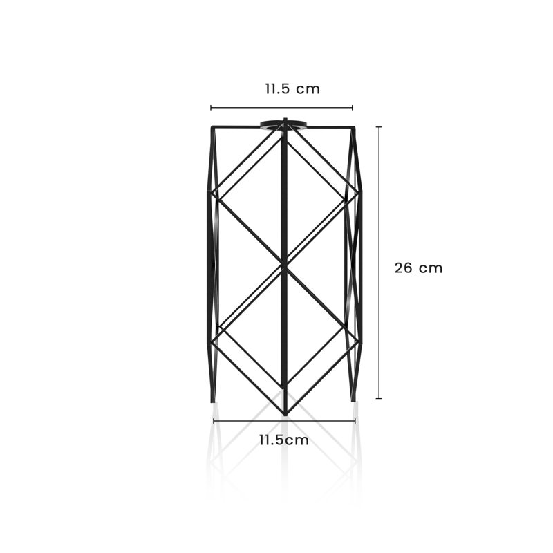 26cm H Metal Oval Lamp Shade ( Uno ) in Black