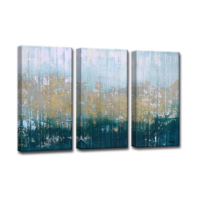 Reproduction d’art sur toile tendue 3 pièces « Harbour point » par Norman Wyatt Jr., H 40 po x l 60 po x P 1,5 po