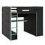 Lit mezzanine en bois double avec bureau, garde-robe, rangement spacieux et éclairage RVB-1388698928