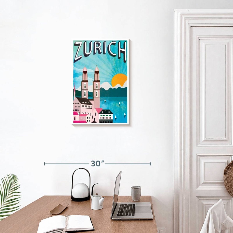 Affiche zurichoise de Zurich, H 24 po x l 16 po