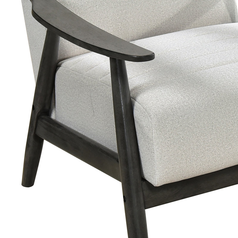 Siège d'appoint à structure en bois gris foncé, revêtement en velours perle, hauteur de l'ensemble de 20,5 po, chaise rembourrée de salon, base solide, structure, mobilier décontracté