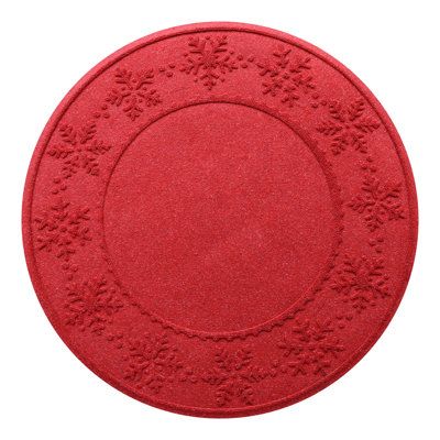 WaterHog® Snowflake 35 inch Round Indoor Outdoor Tree Skirt Mat