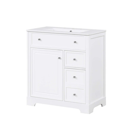 Meuble-lavabo 30 po avec comptoir, meuble-lavabo avec porte et 2 tiroirs