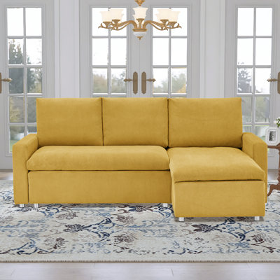 90"W Convertible Sleeper Sofa with Reversible Chaise