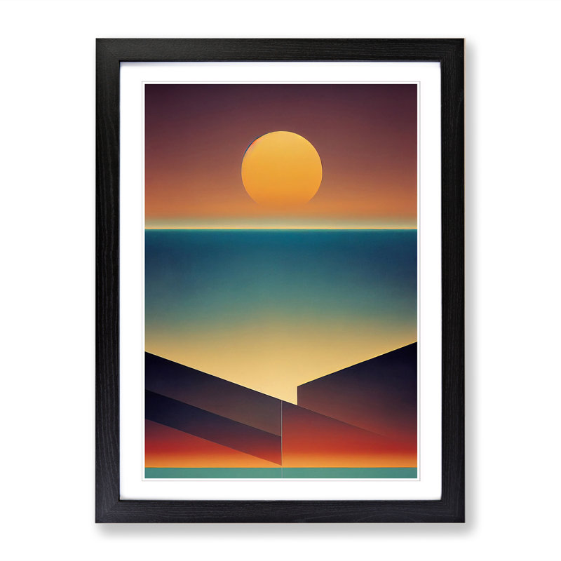 Sunset Conceptual Art Vol.1 - Single Picture Frame Print, Black, 64cm H x 25cm W x 2cm D