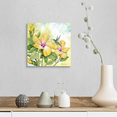 Hibiscus, art mural sur toile