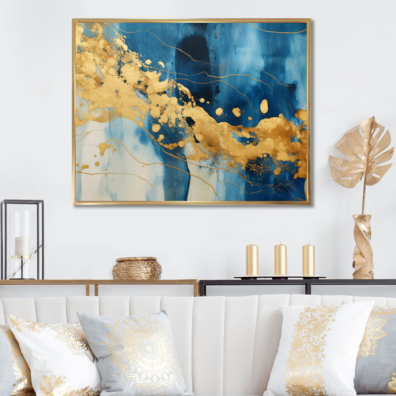 «Momentary Spirit Wave Retro I», reproduction sur toile, H 34 po x l 44 po x P 1,5 po, Cadre flottant doré