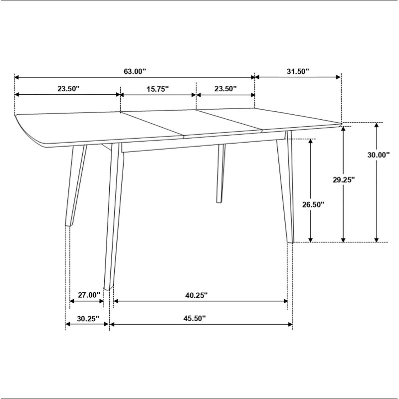 Natural Walnut Rectangular Dining Table