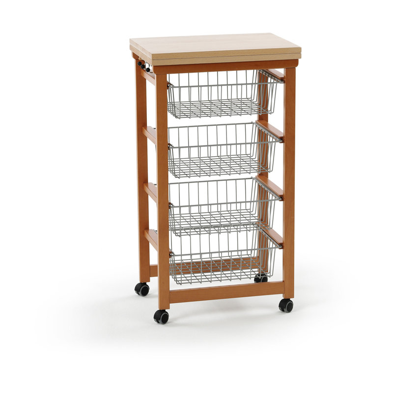 Millwright Solid Wood Kitchen Cart, Cherry